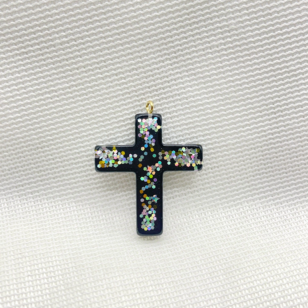 Wholesale Plastic Resin Seven Color Cross DIY Cup Chain Accessories